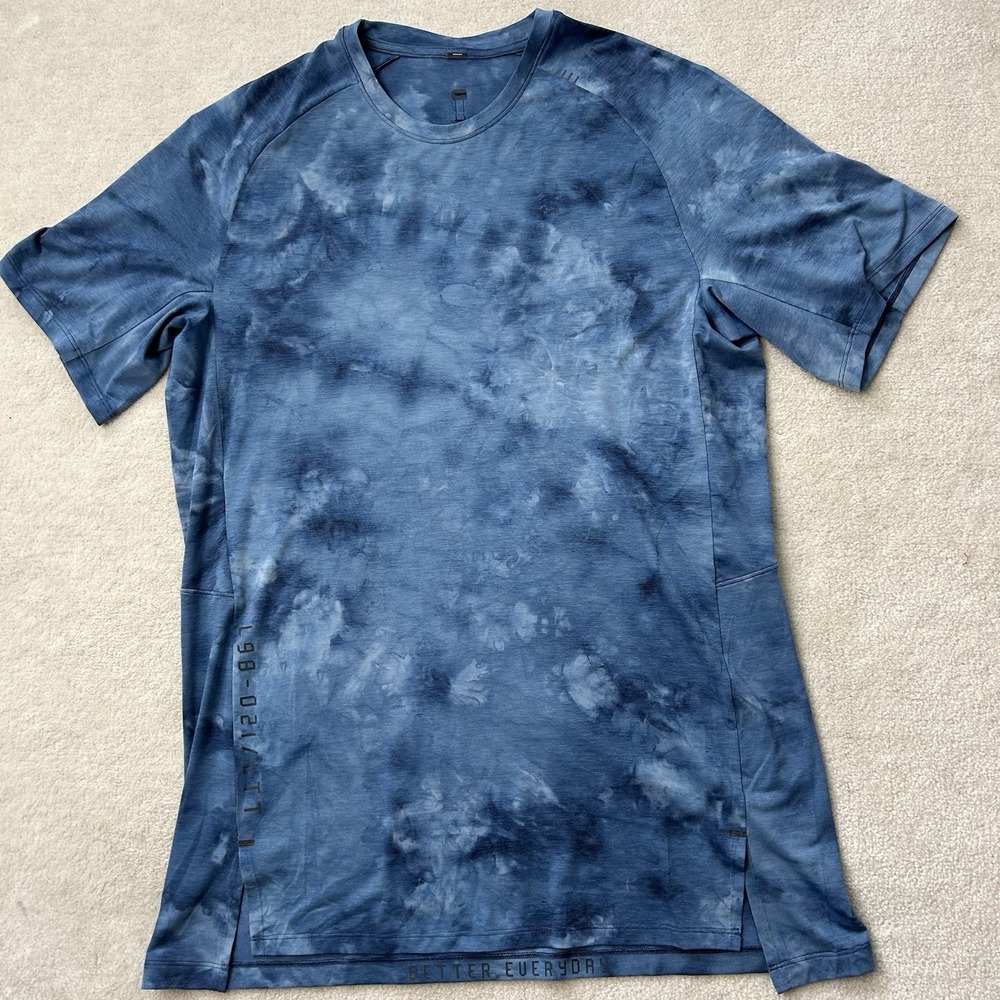 Lululemon Always Agile Short Sleeve Shirt Mens Large Diamond Dye Performance Gym